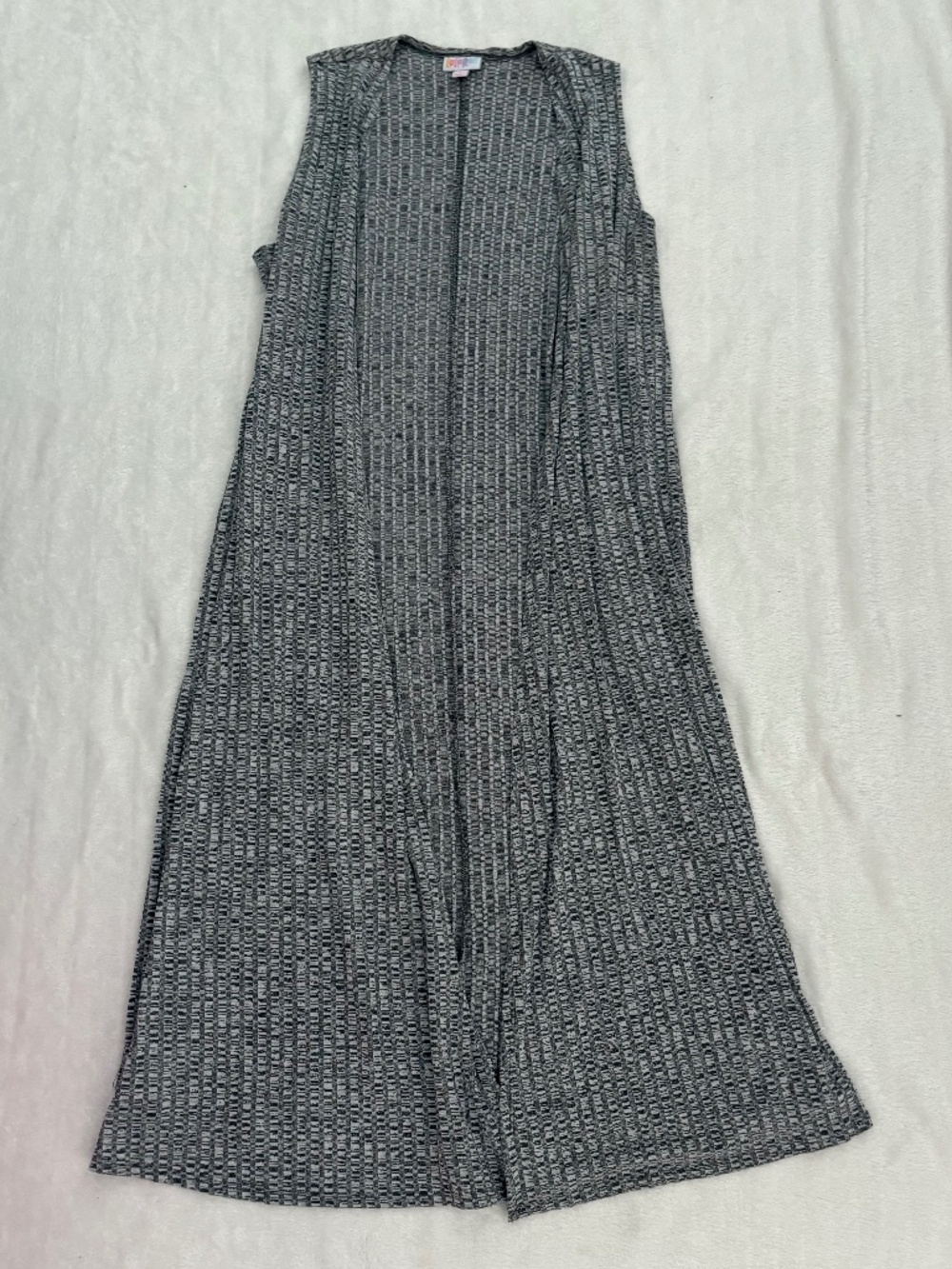 LuLa Roe Grey Sleeveless Long Cardigan